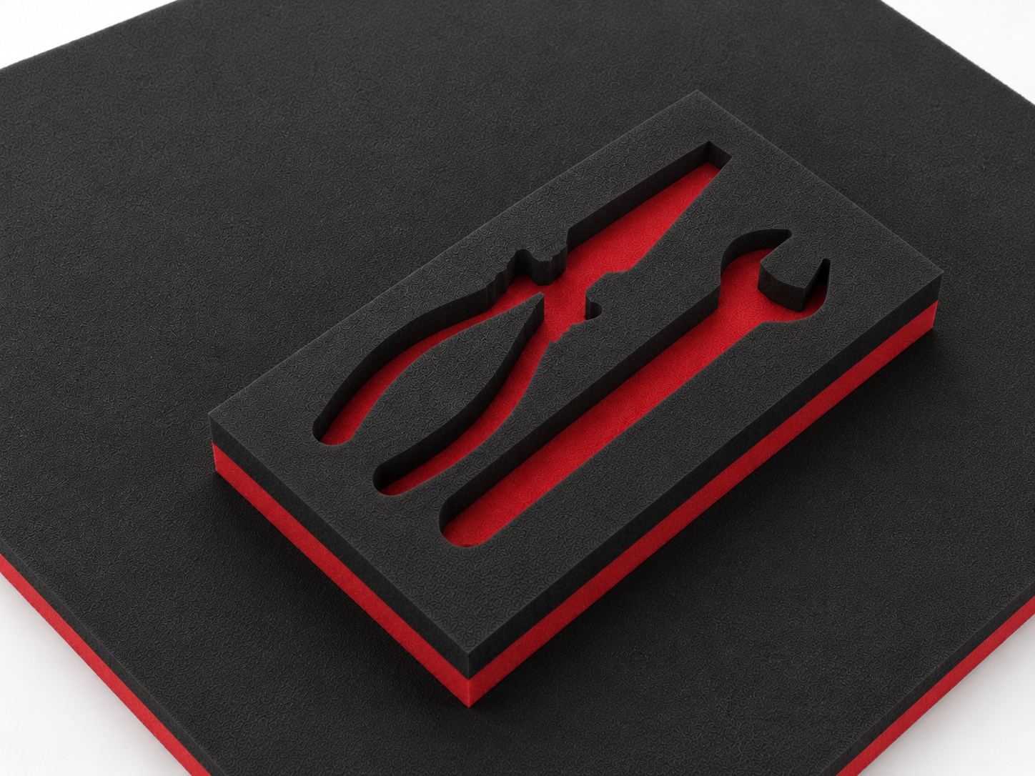 Multi-layer EVA foam insert showing two bonded layers